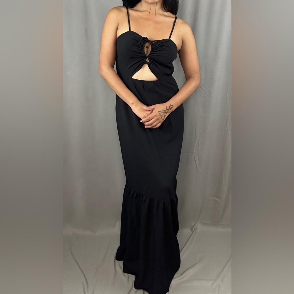 Black goth maxi dress